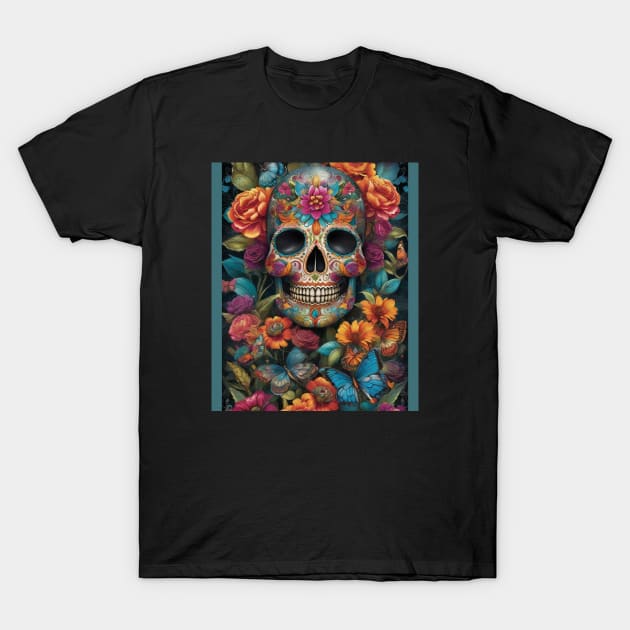 Dazzling Sugar Skull Art: Day of the Dead Delight T-Shirt by ImaginativeInkPOD